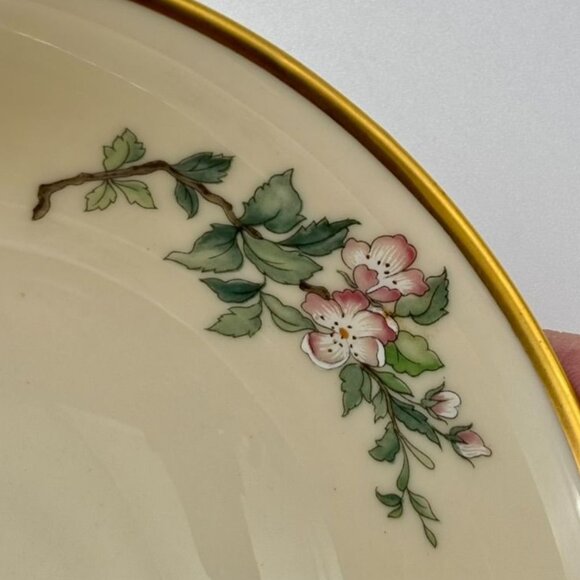 Vintage Lenox Serenade Small Decorative Dish Bowl Gold Rim Bird Flower Motif USA - Picture 9 of 13